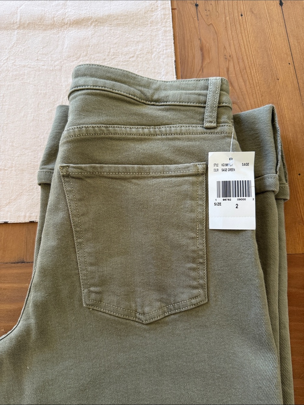 Kut from the Kloth Sage Green Wide Leg Cropped Jeans